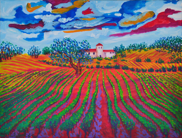 Vineyard Painting by Zelie Alice