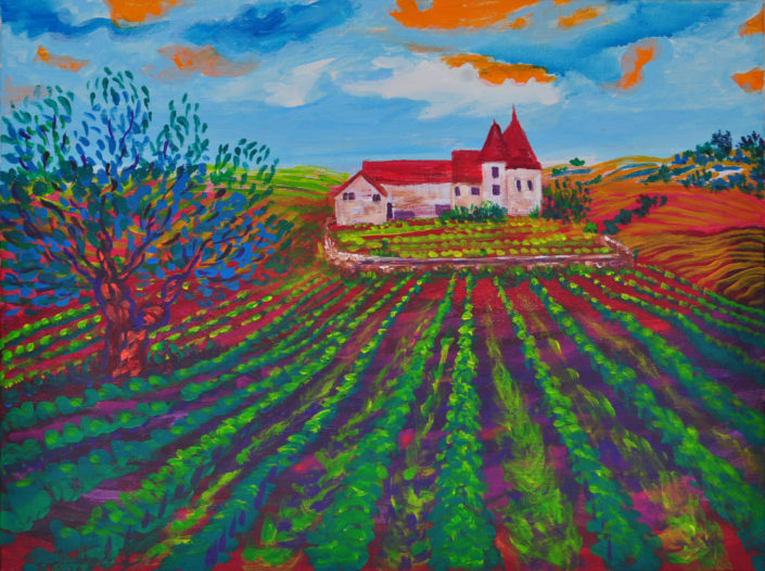 Vineyard Painting by Zelie Alice