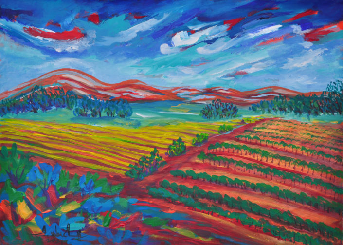 Vineyard Painting by Zelie Alice