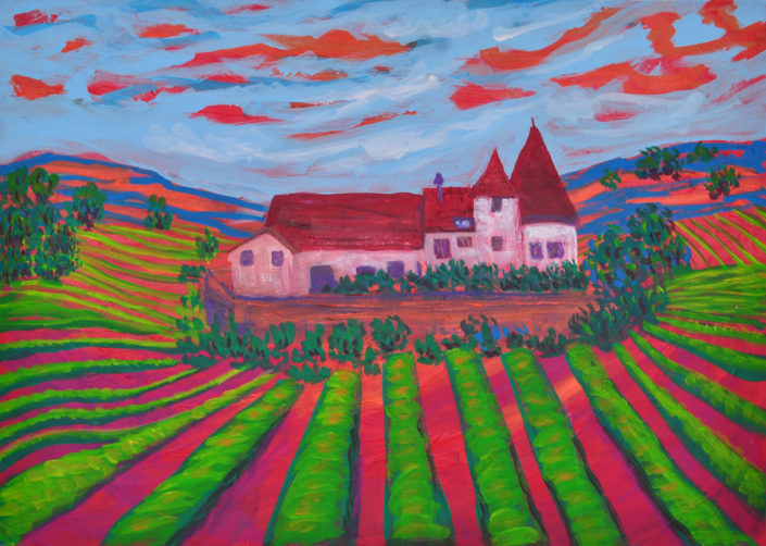 Vineyard Painting by Zelie Alice