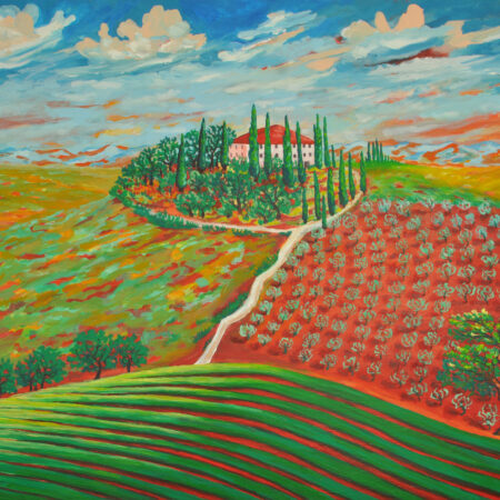 Tuscany Vineyard Painting by Zelie Alice