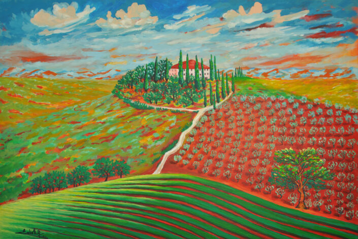 Vineyard Painting by Zelie Alice