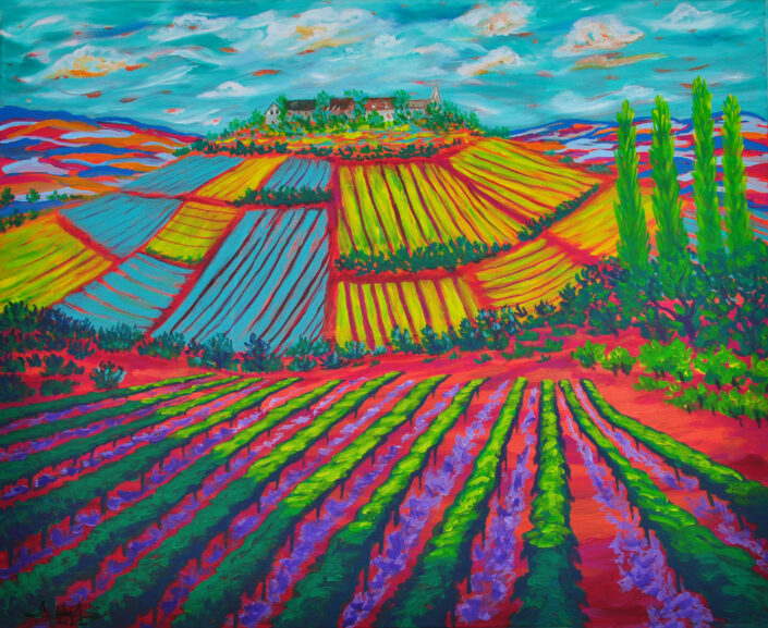 Vineyard Painting by Zelie Alice