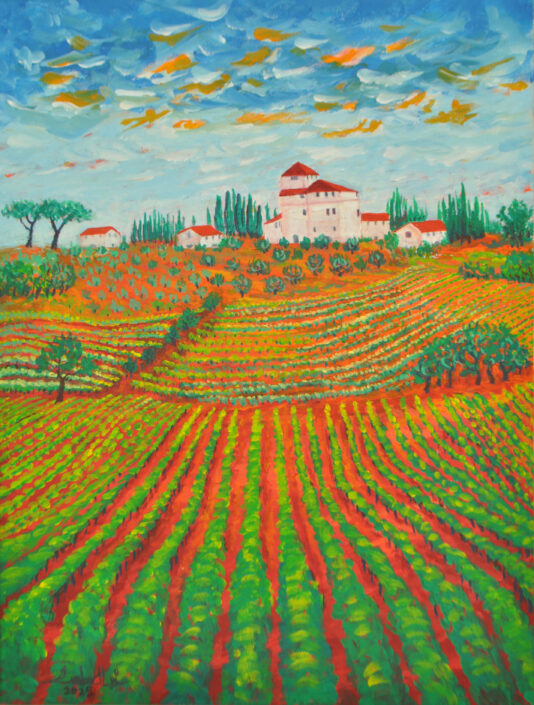 Vineyard Painting by Zelie Alice