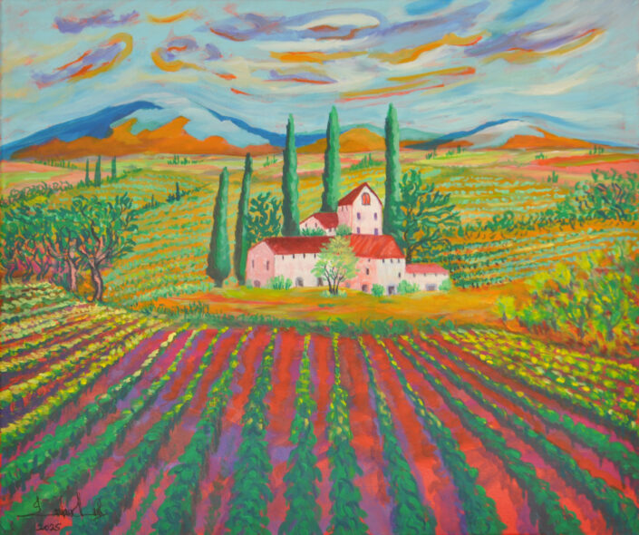 Vineyard Painting by Zelie Alice