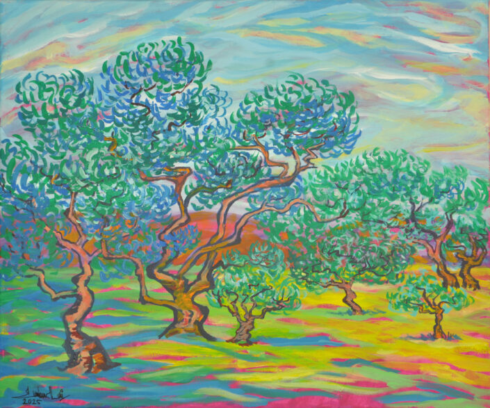 Olive tree painting by Zelie Alice