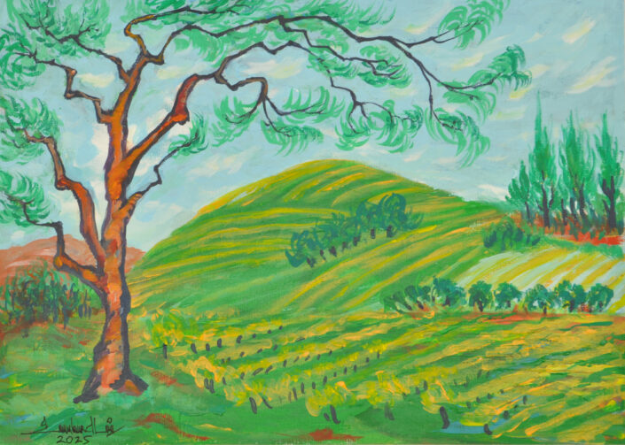 Vineyard Painting by Zelie Alice