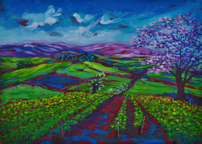 Vineyard Painting by Zelie Alice