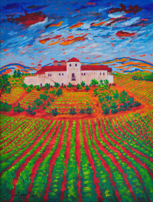 Vineyard Painting by Zelie Alice