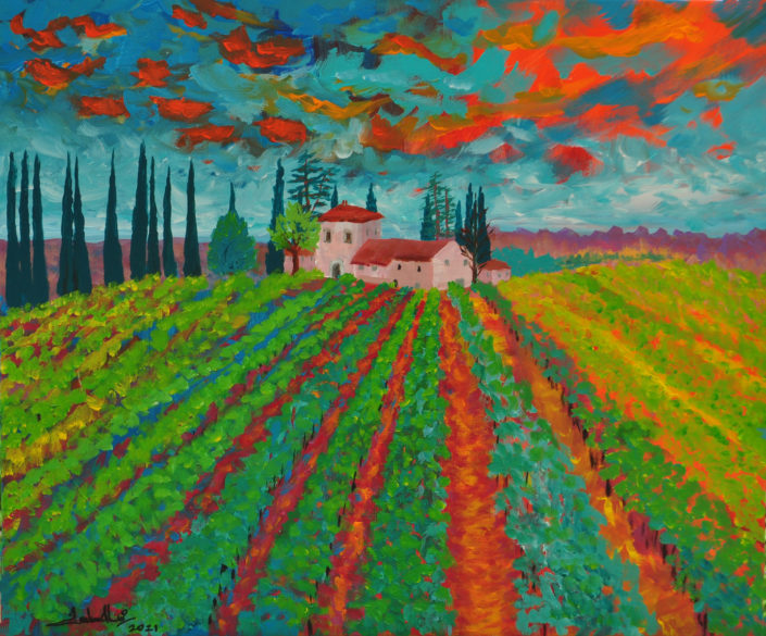 Vineyard Painting by Zelie Alice