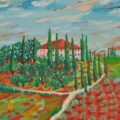 Tuscany Vineyard Painting by Zelie Alice