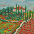 Tuscany Vineyard Painting by Zelie Alice