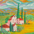 Tuscany Vineyard Painting by Zelie Alice